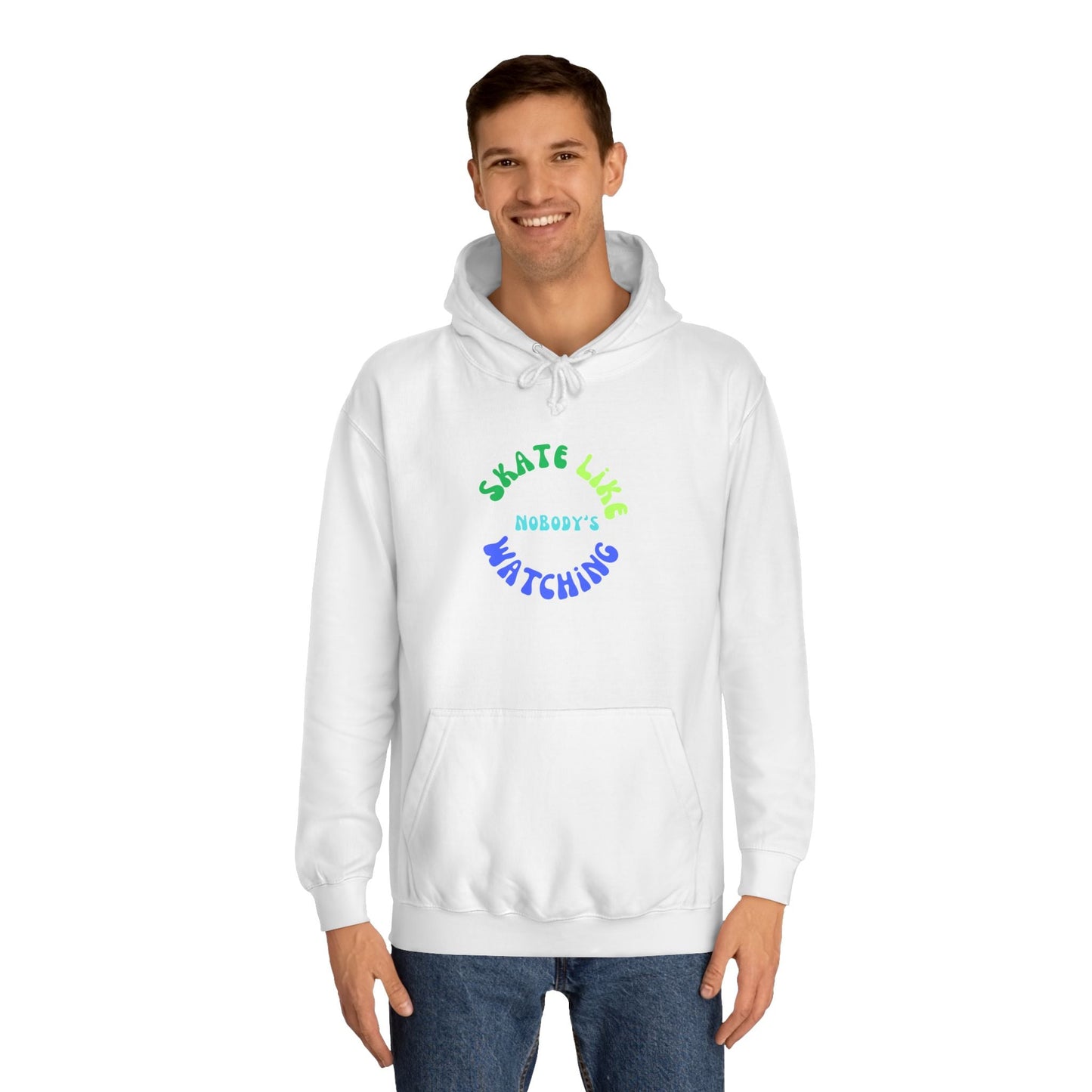 Blue/Green Skate Like Nobody's Watching Unisex Hoodie