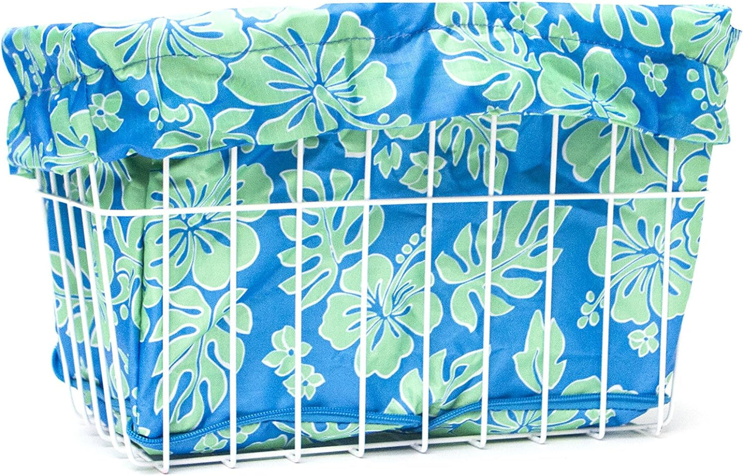 Cruiser Candy Bicycle Basket Liner 15 "x 12" x 10" (Blue Lanai Hibiscus)