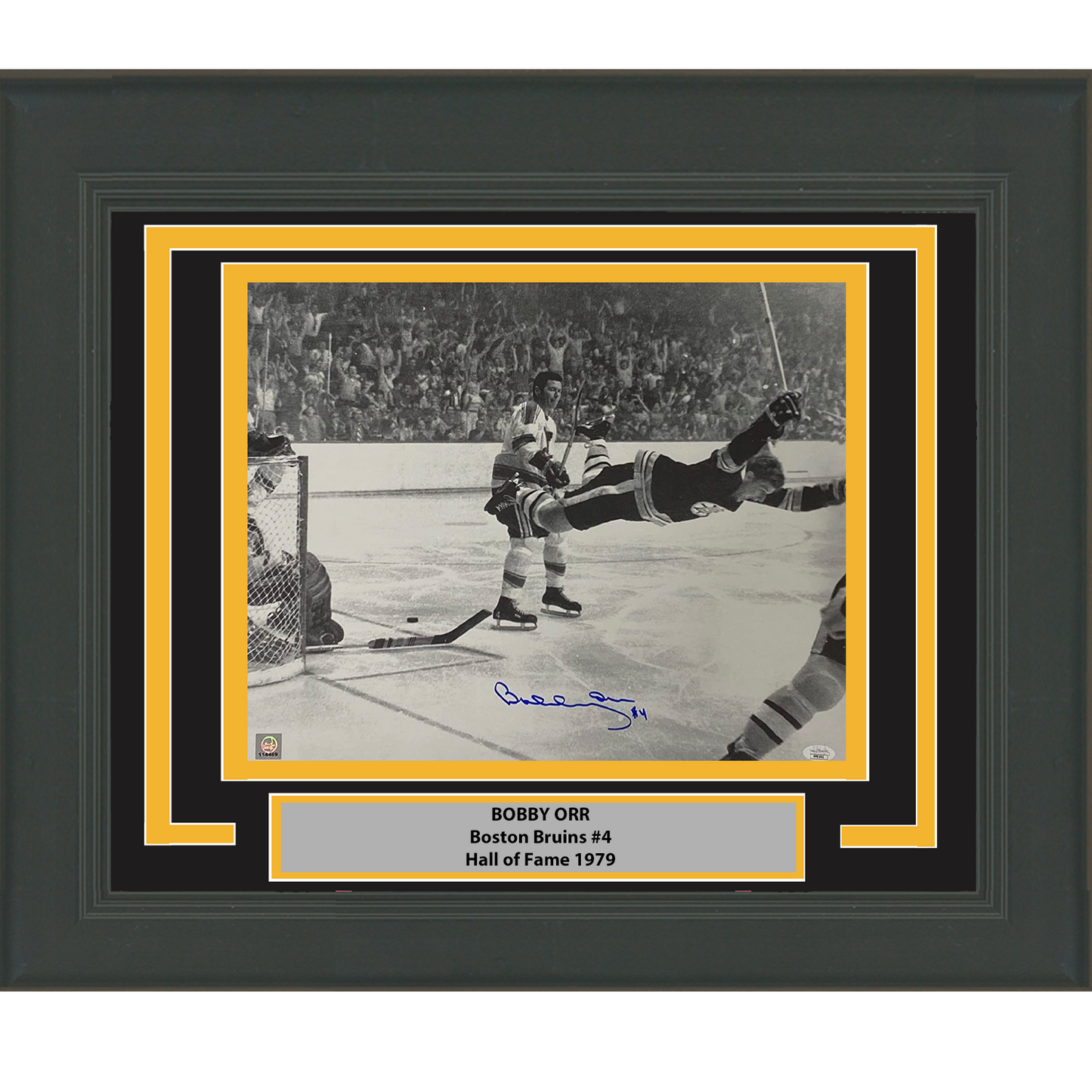 Framed Autographed/Signed Bobby Orr Boston Bruins 16x20 Hockey Photo GNR & JSA COA