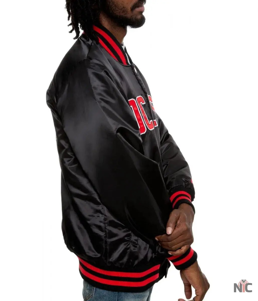 Bomber Houston Rockets Satin Black Jacket