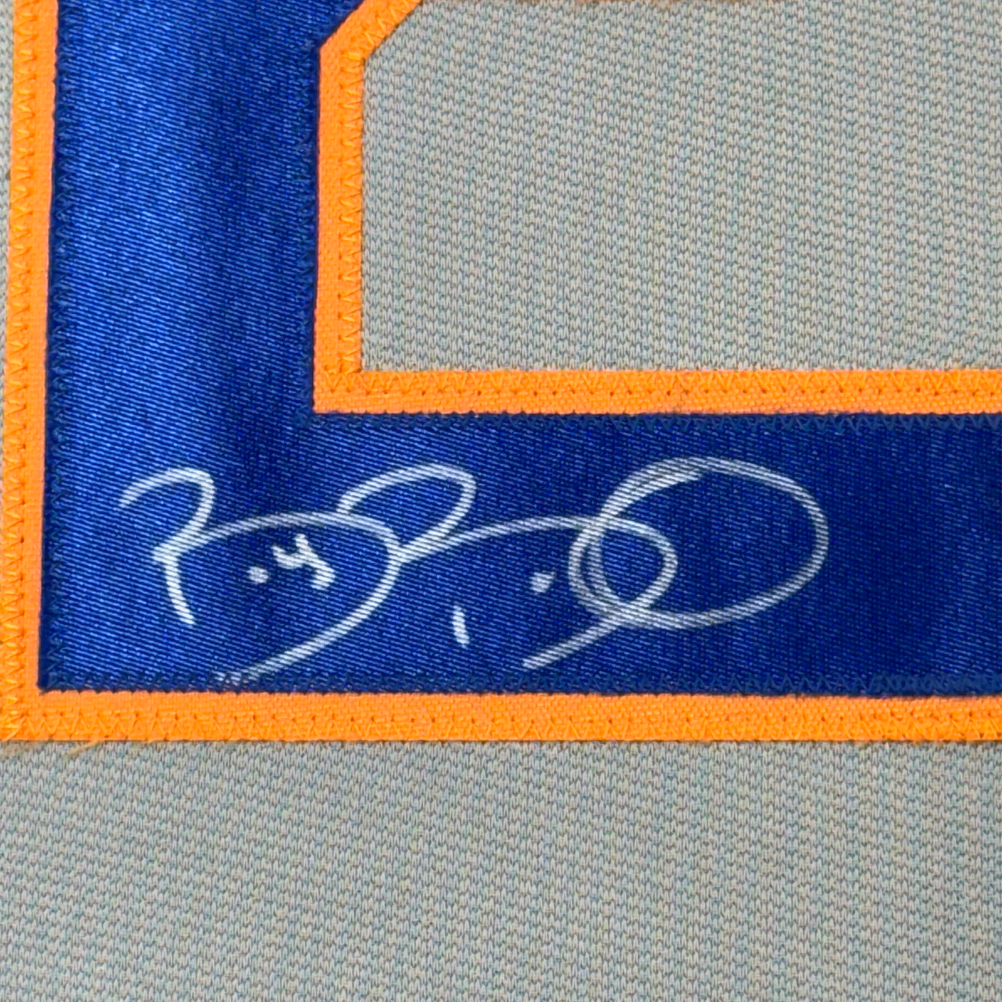 Framed Autographed/Signed Bobby Bonilla 35x39 New York Grey Baseball Jersey JSA COA