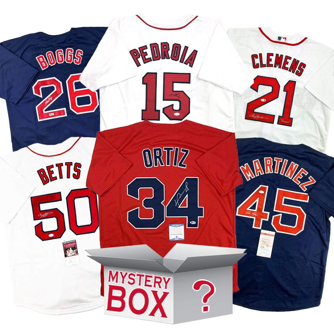 Autographed/Signed Boston Baseball Jersey Mystery Box with PSA JSA or Beckett COA