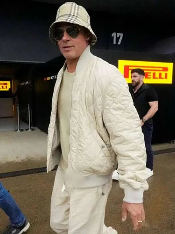 Brad Pitt F1 Quilted Bomber Jacket