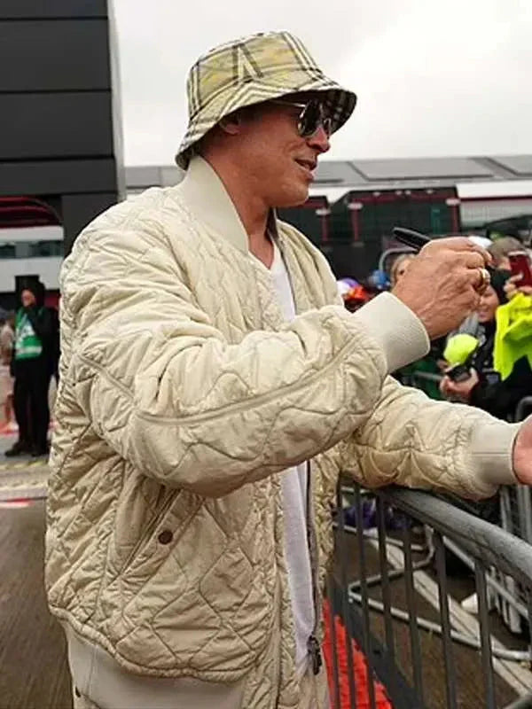 Brad Pitt F1 Quilted Bomber Jacket