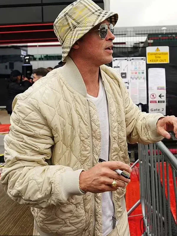 Brad Pitt F1 Quilted Bomber Jacket