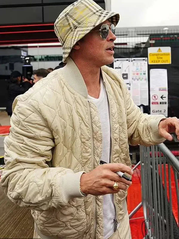 Brad Pitt F1 Quilted Bomber Jacket