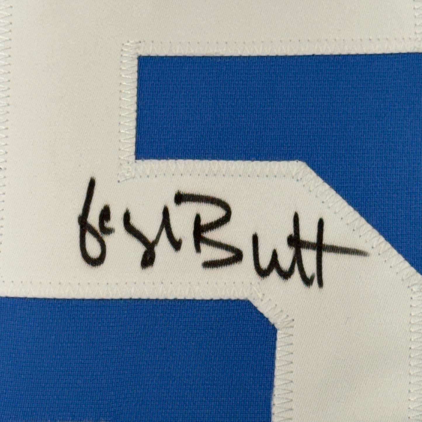 Framed Autographed/Signed George Brett 35x39 Kansas City Blue Baseball Jersey JSA COA