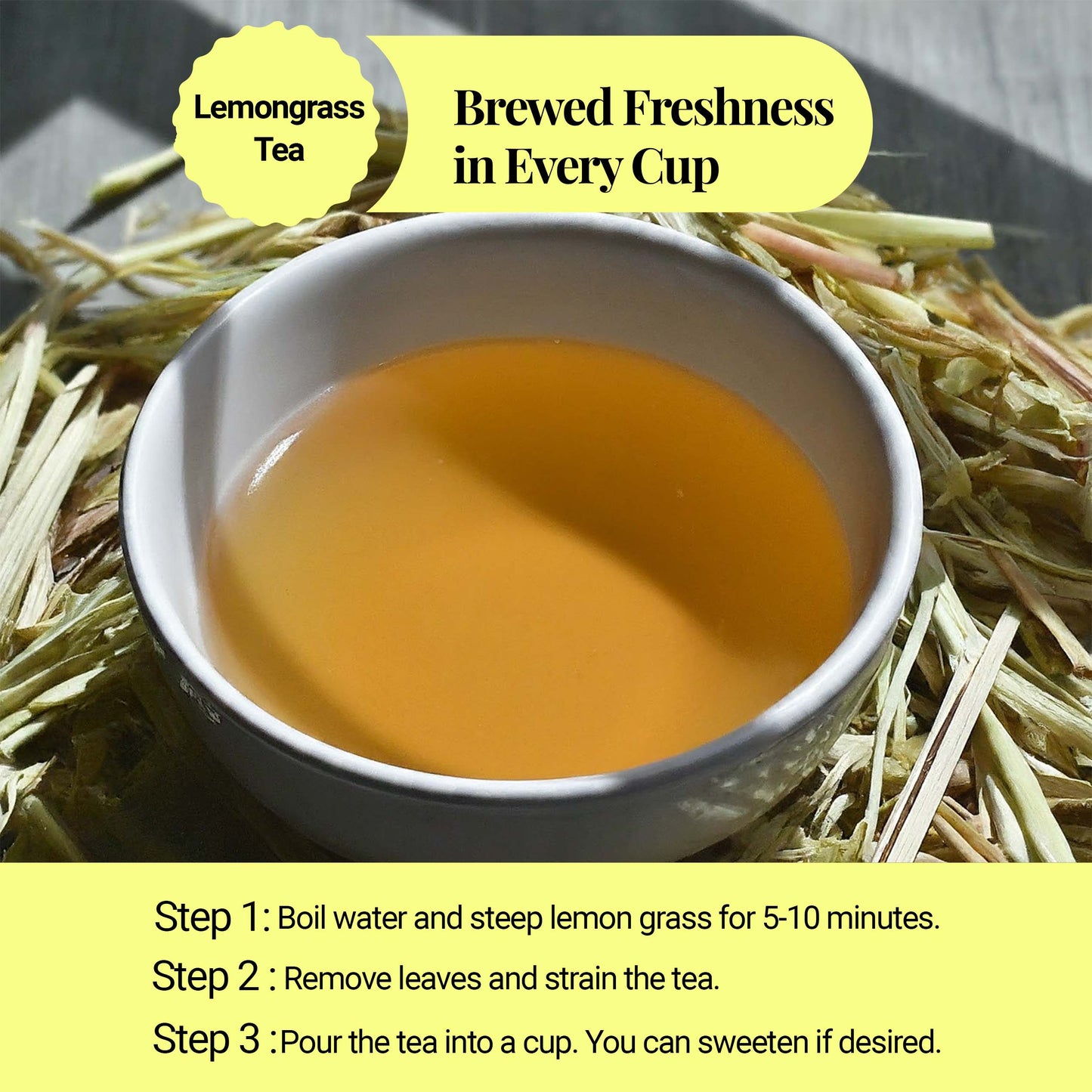 Akshit Dried Lemongrass Leaves | Dried  Lemongrass Tea | Loose Leaf Tea | Te De Limon | Lemon Grass Leaves| 2.6 oz I limón  césped I Citronnelle Bio Akshit