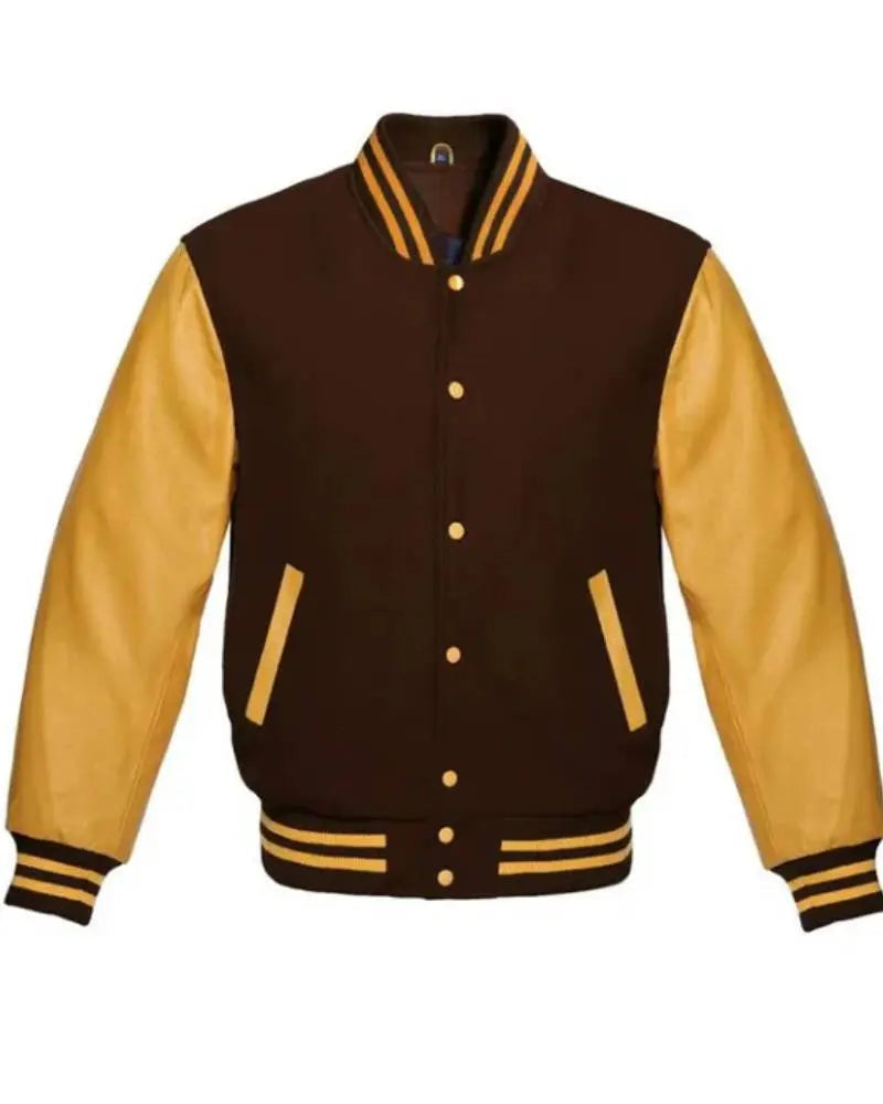 Brown And Gold Varsity Jacket
