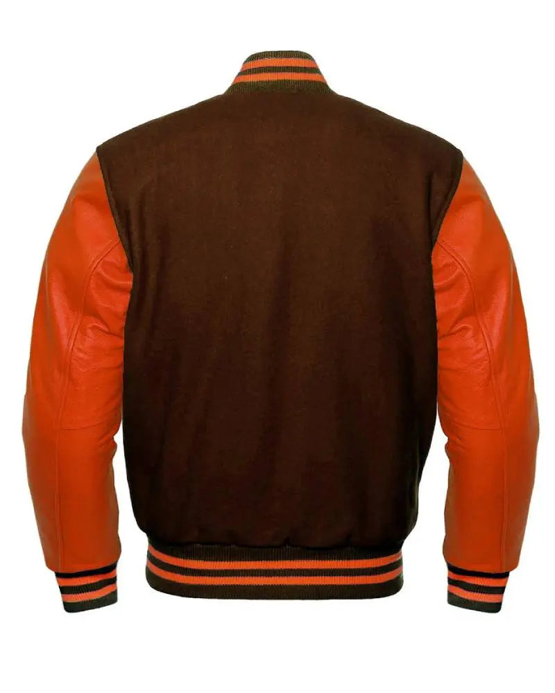 Brown And Orange Varsity Jacket