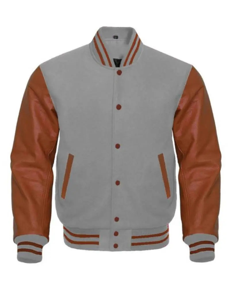 Brown & Gray Varsity Jacket