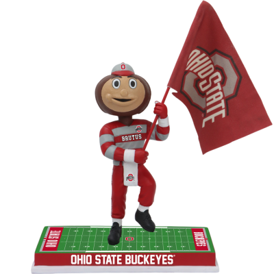 Brutus Buckeye Ohio State Buckeyes Flag Bobblehead