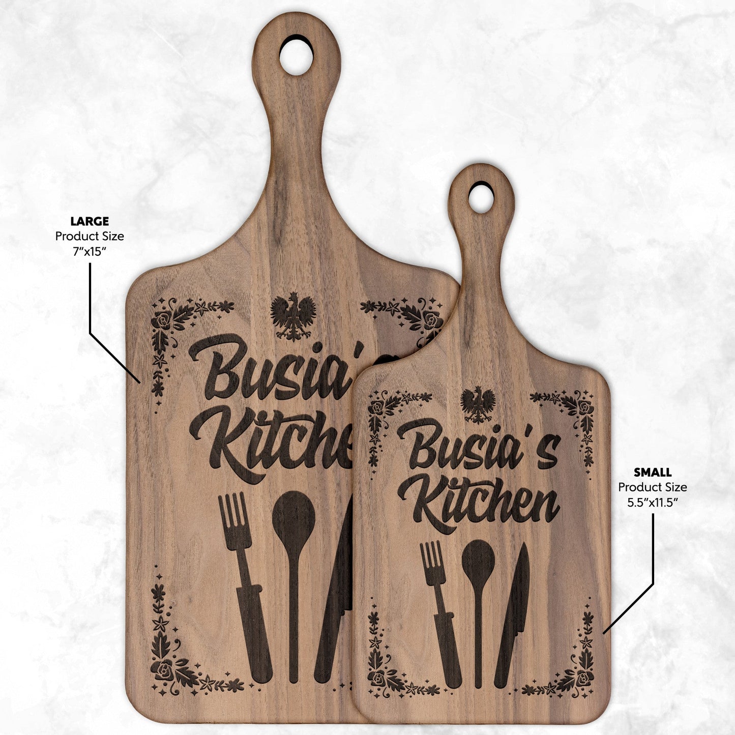 Busia's Kitchen Hardwood Paddle Cutting Board