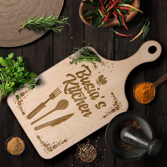 Busia's Kitchen Hardwood Paddle Cutting Board