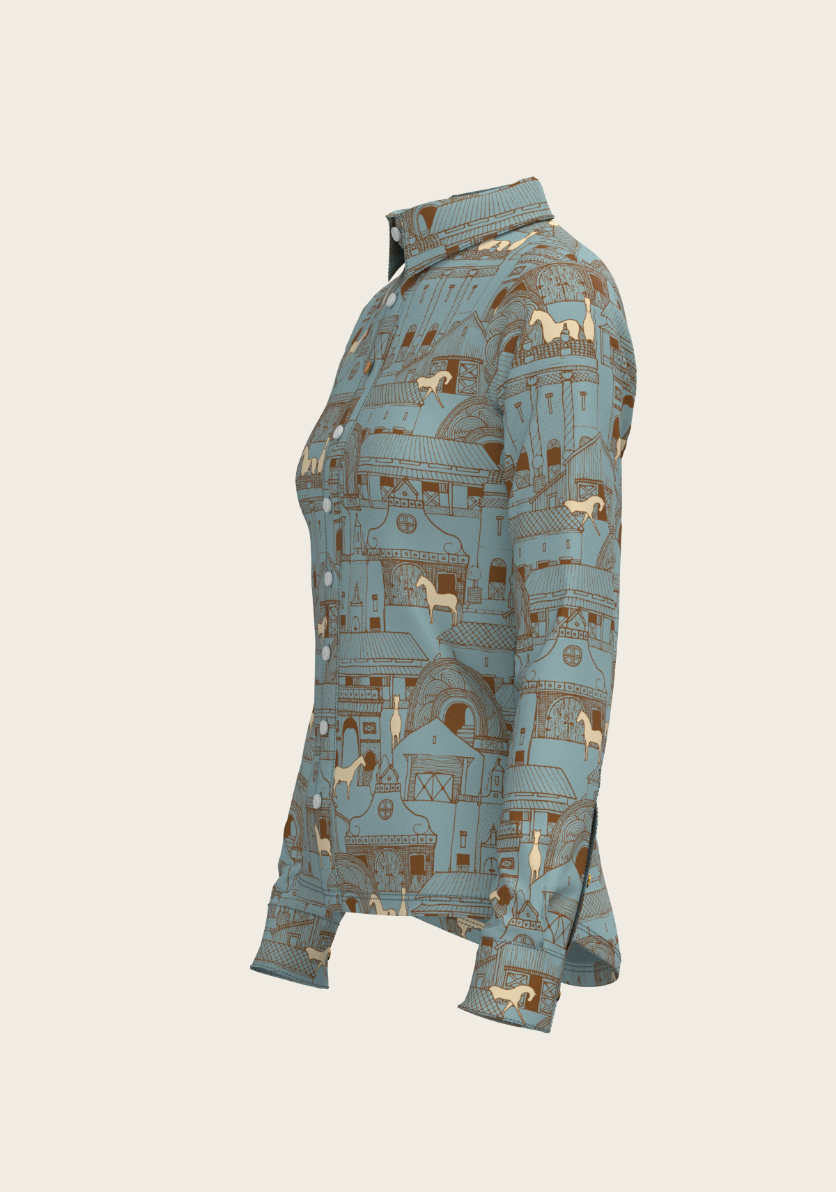 Horse Town Symphony Ladies Button Shirt