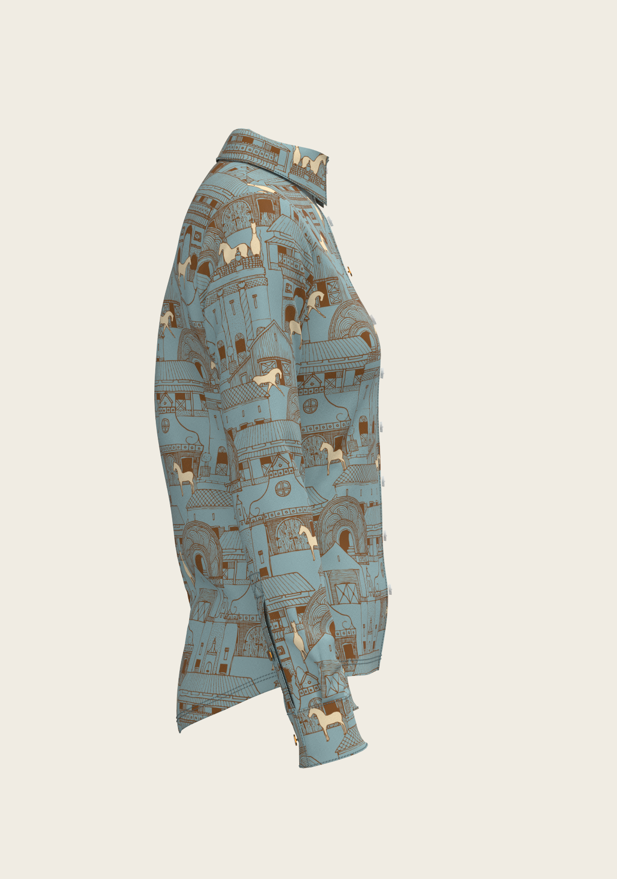 Horse Town Symphony Ladies Button Shirt