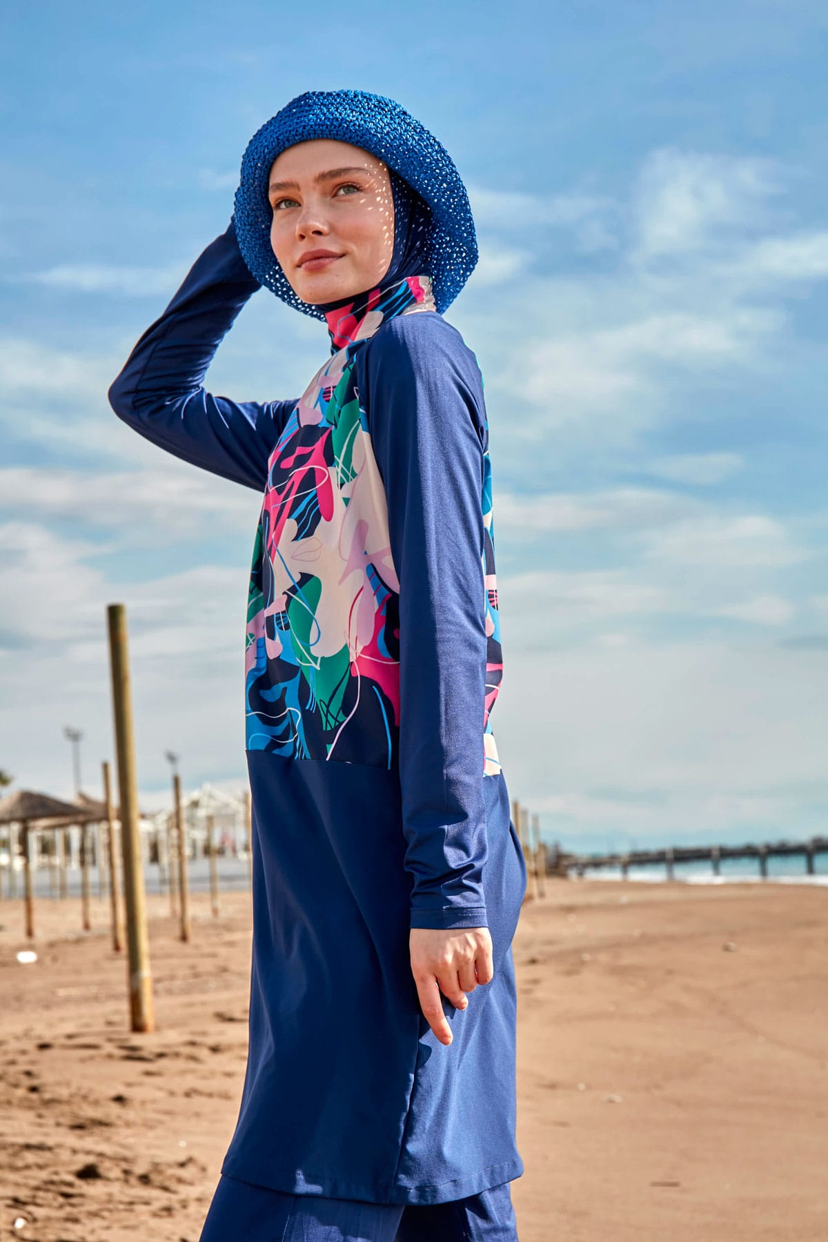 Lycra Navy Burkini Modest Swimwear M2497