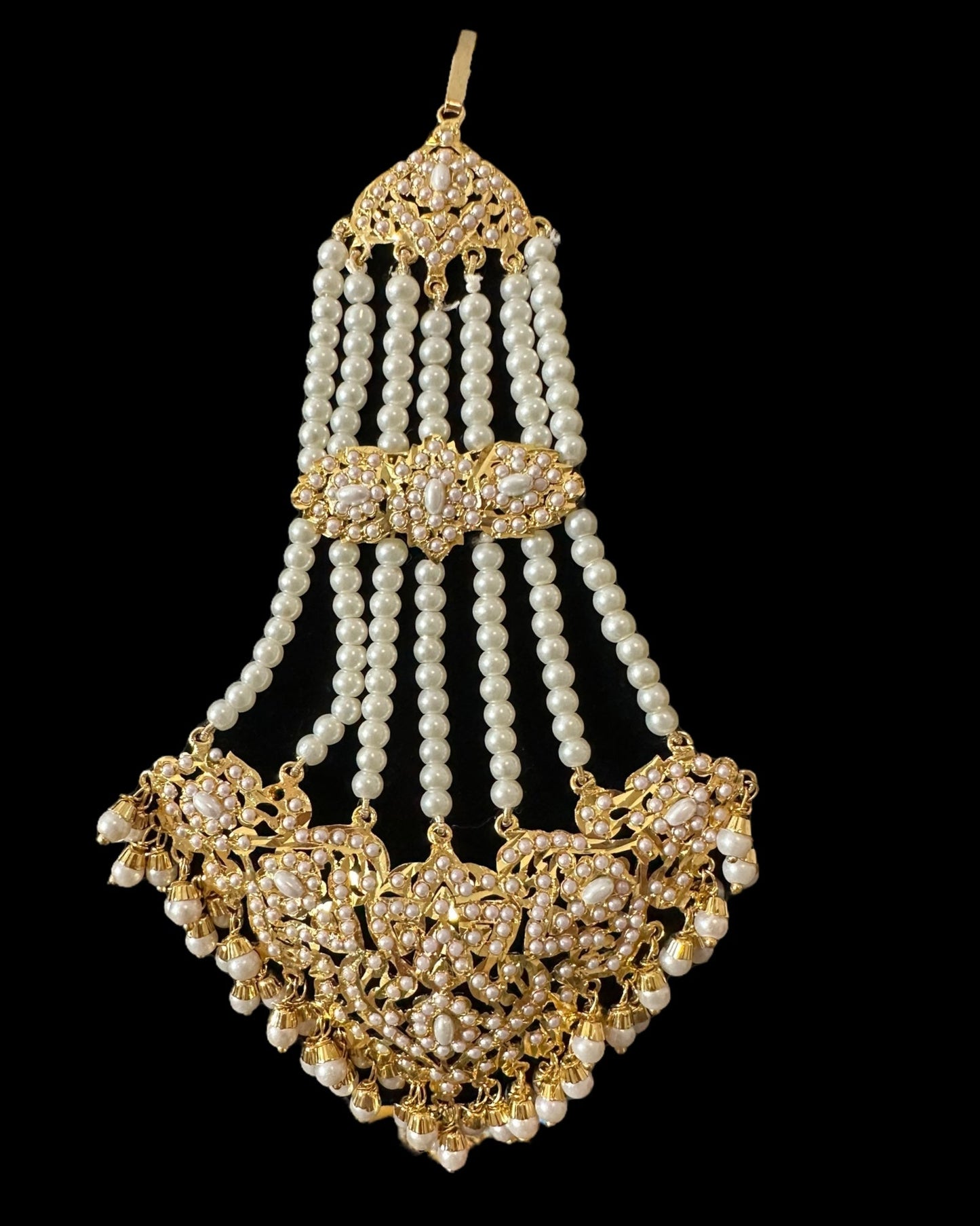 DJHR153 Wafa jadau jhoomar in pearls ( READY TO SHIP )