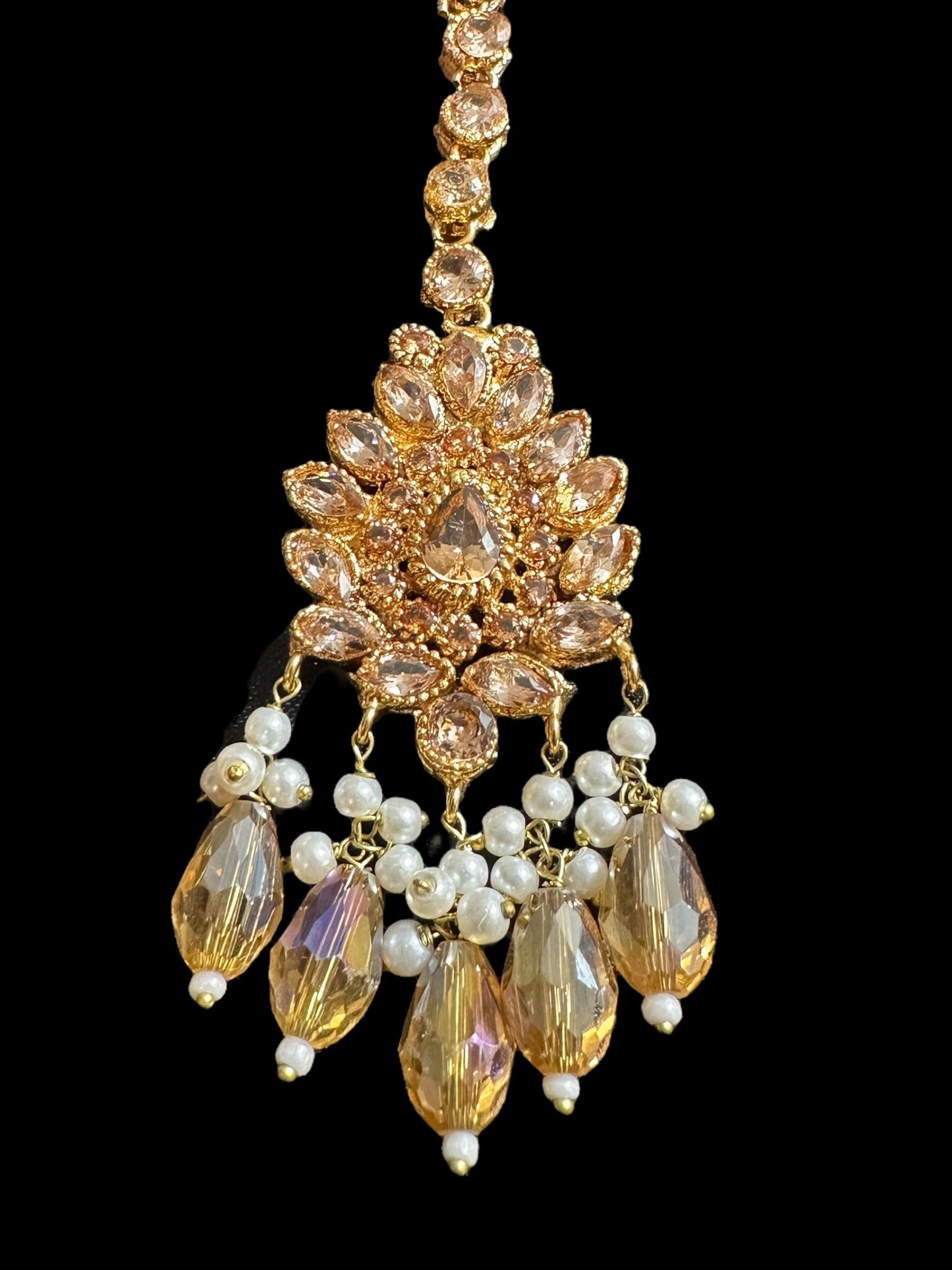BR478 Kafiya bridal set in golden / champagne stones and beads ( READY TO SHIP )