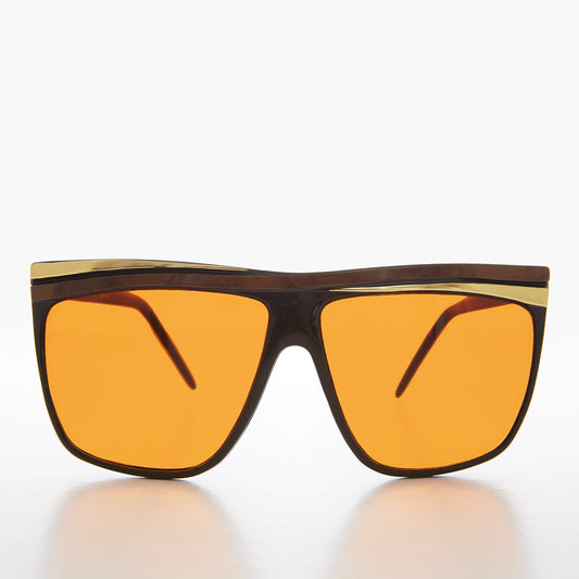 Women's 80s Large Sunglasses with Orange Lenses  - Carla