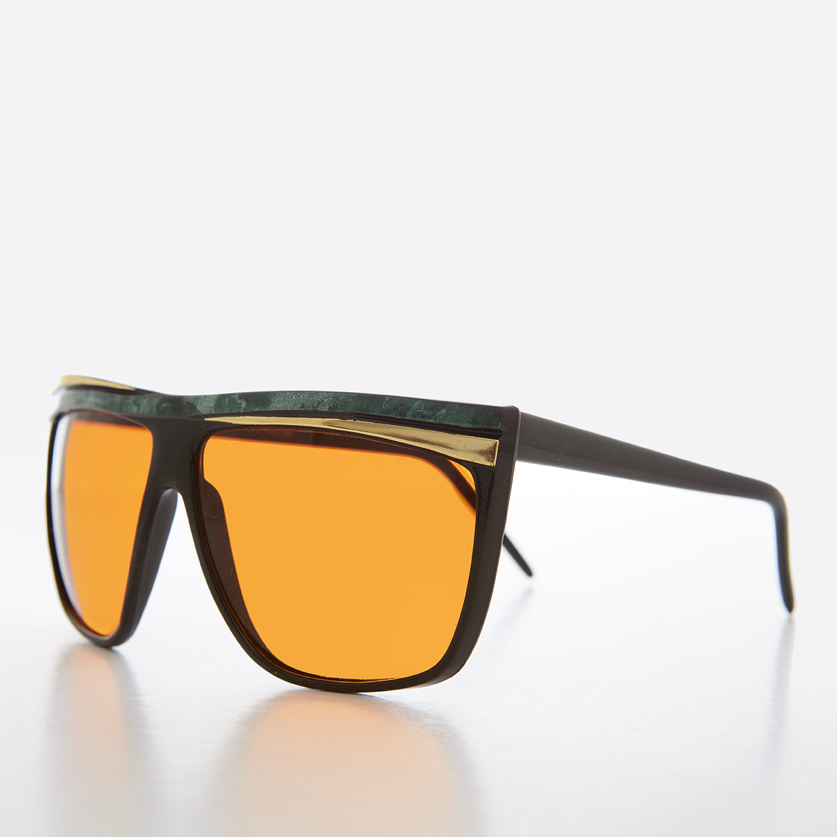 Women's 80s Large Sunglasses with Orange Lenses - Carla