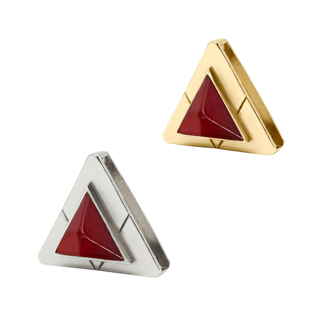 Carnelian Triangle Crystal Charm – Gold or Silver | DIPHDA