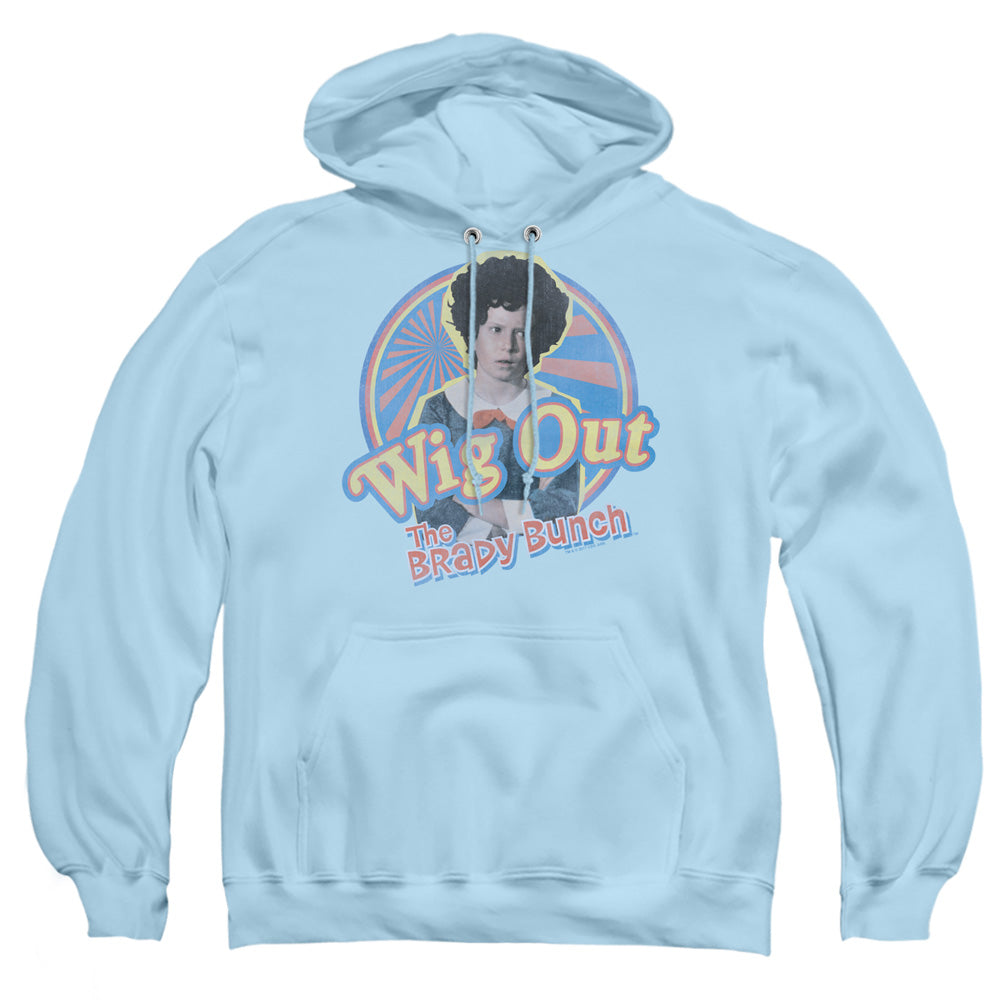 Brady Bunch Wig Out Mens Hoodie Light Blue Officially Licensed