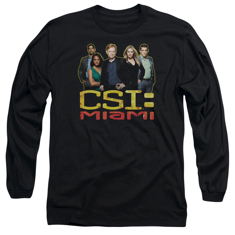 Csi Miami The Cast In Black Mens Long Sleeve Shirt Black Officially Licensed Officially Licensed