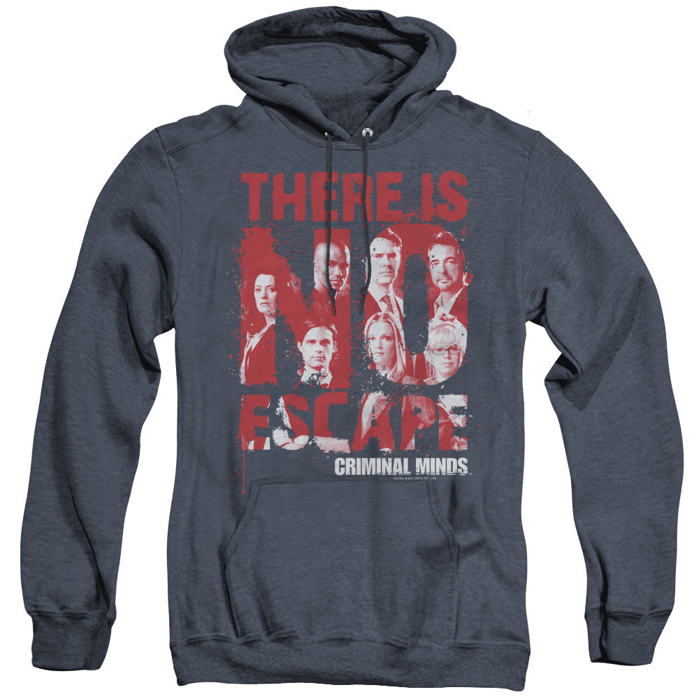 Criminal Minds No Escape Mens Heather Hoodie Navy Officially Licensed