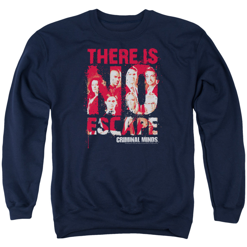 Criminal Minds No Escape Mens Crewneck Sweatshirt Navy Officially Licensed
