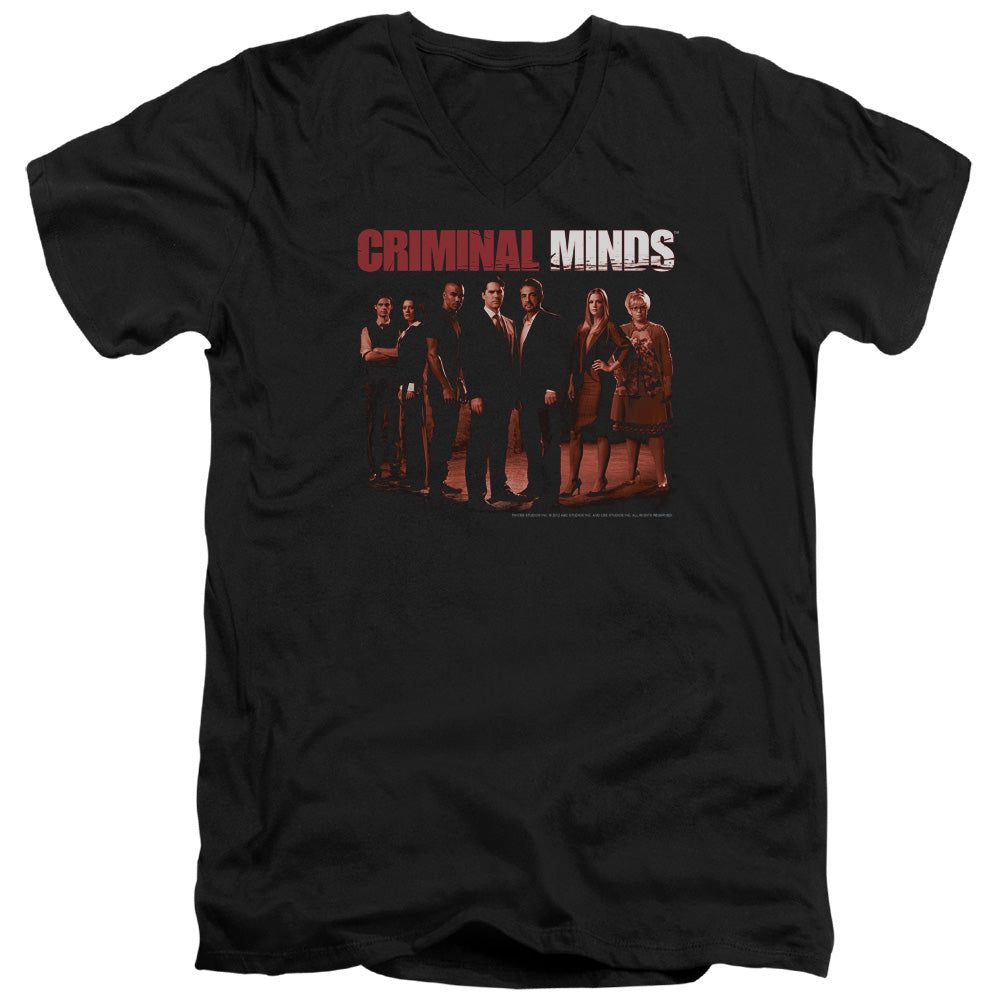 Criminal Minds the Crew Mens Slim Fit V-Neck T Shirt Black Officially Licensed
