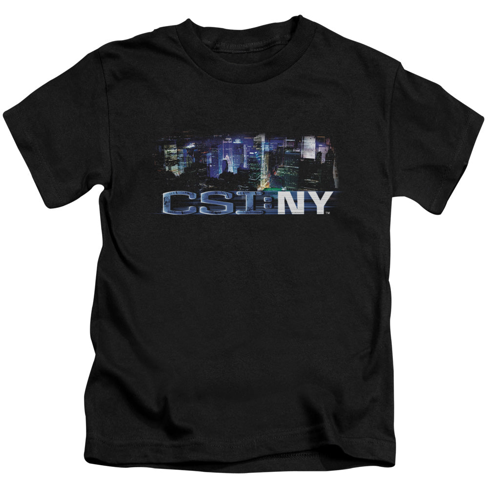 Csi Ny Never Rests Juvenile Kids Youth T Shirt Black Officially Licensed