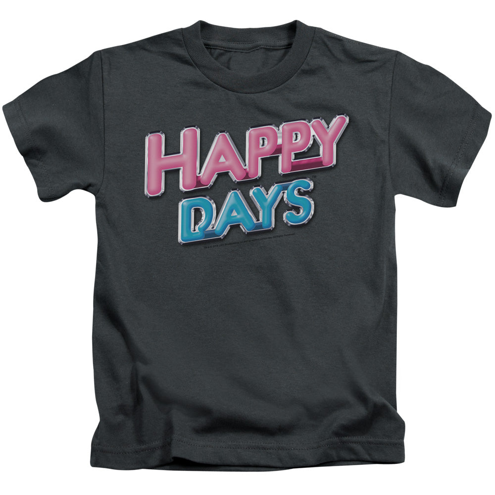 Happy Days Happy Days Logo Juvenile Kids Youth T Shirt Charcoal Officially Licensed