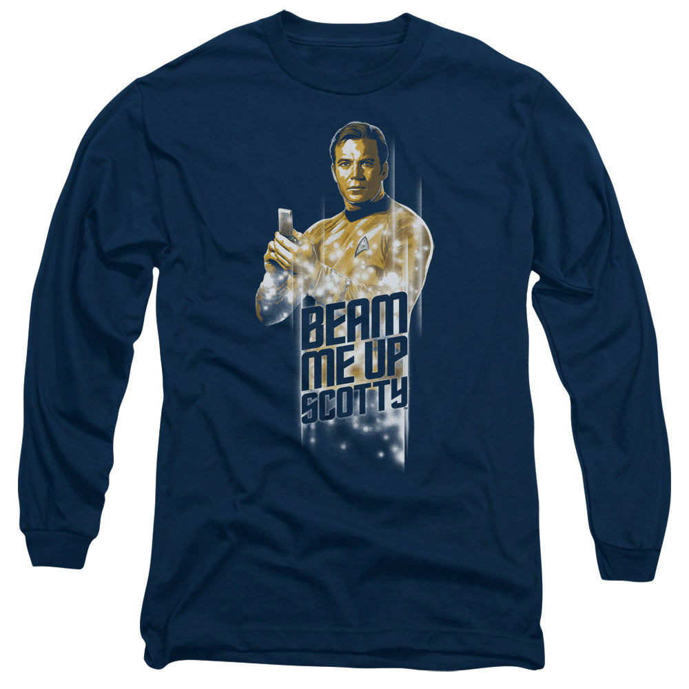 Star Trek Beam Me Up Mens Long Sleeve Shirt Navy Officially Licensed Officially Licensed