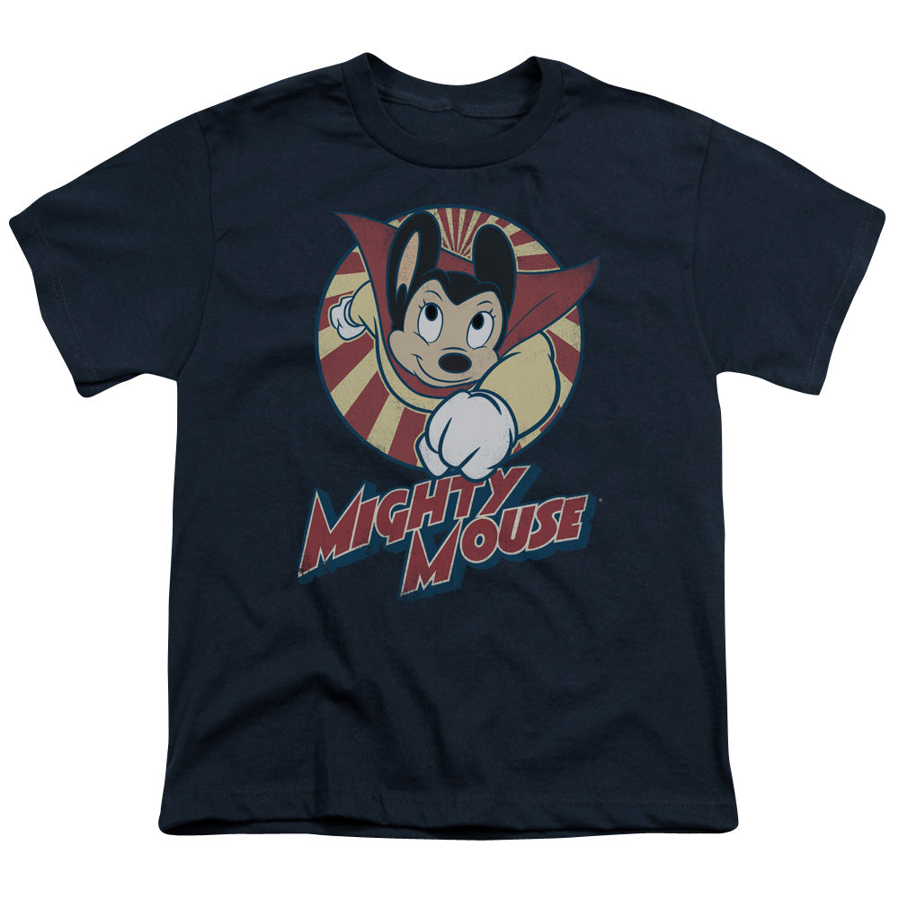 Mighty Mouse the One the Only Kids Youth T Shirt Navy Officially Licensed