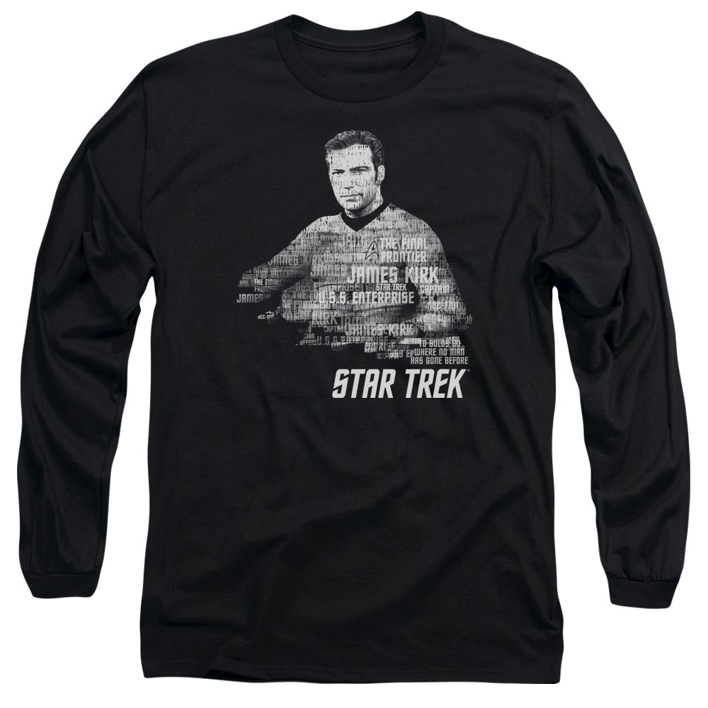 Star Trek Kirk Words Mens Long Sleeve Shirt Black Officially Licensed Officially Licensed