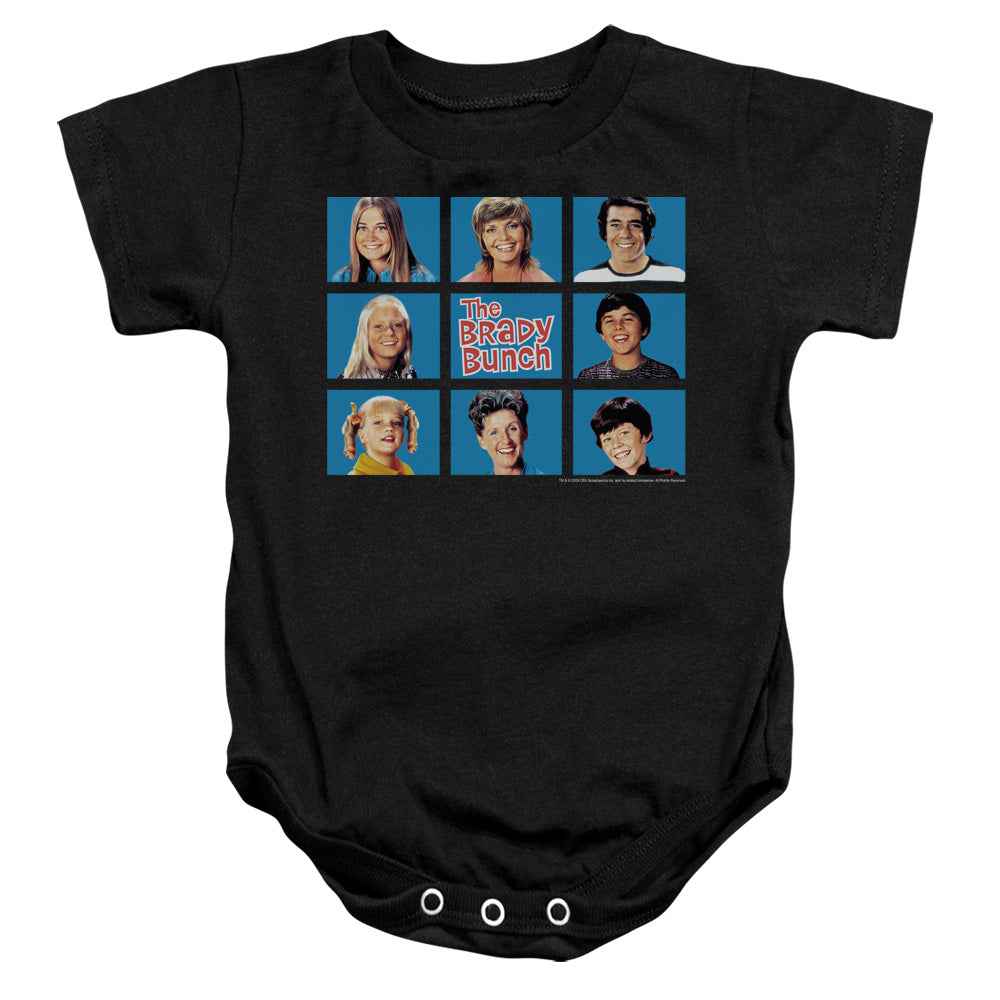 Brady Bunch Framed Infant Baby Snapsuit Black Officially Licensed
