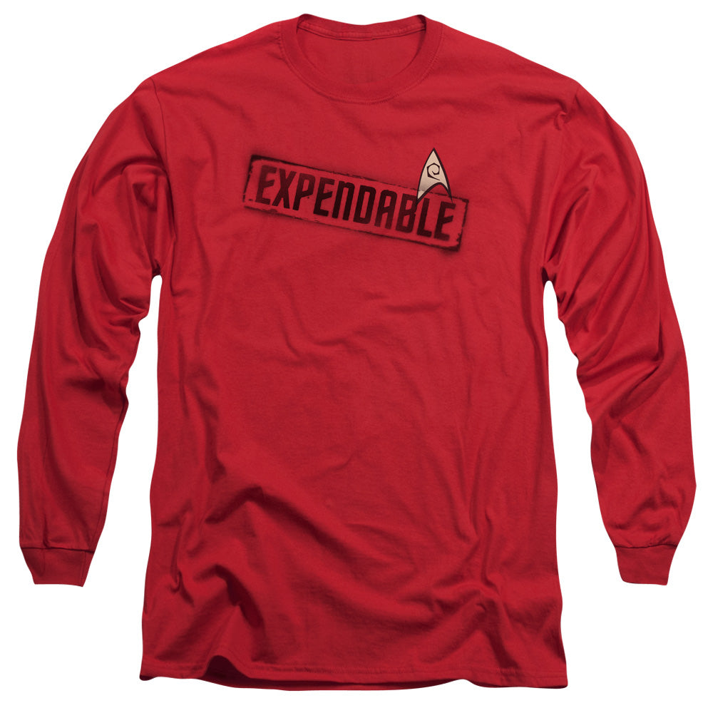 Star Trek Expendable Mens Long Sleeve Shirt Red Officially Licensed Officially Licensed
