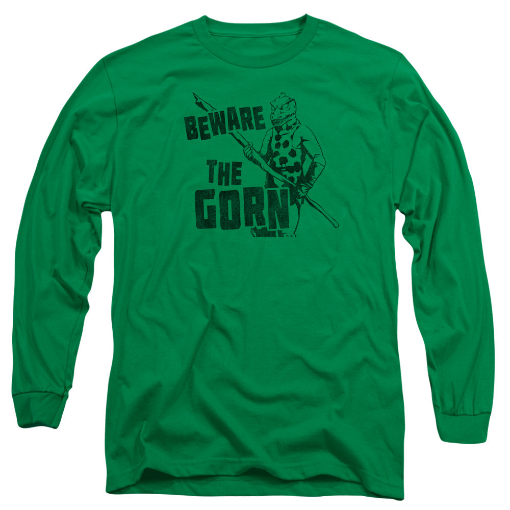 Star Trek Beware The Gorn Mens Long Sleeve Shirt Kelly Green Officially Licensed Officially Licensed