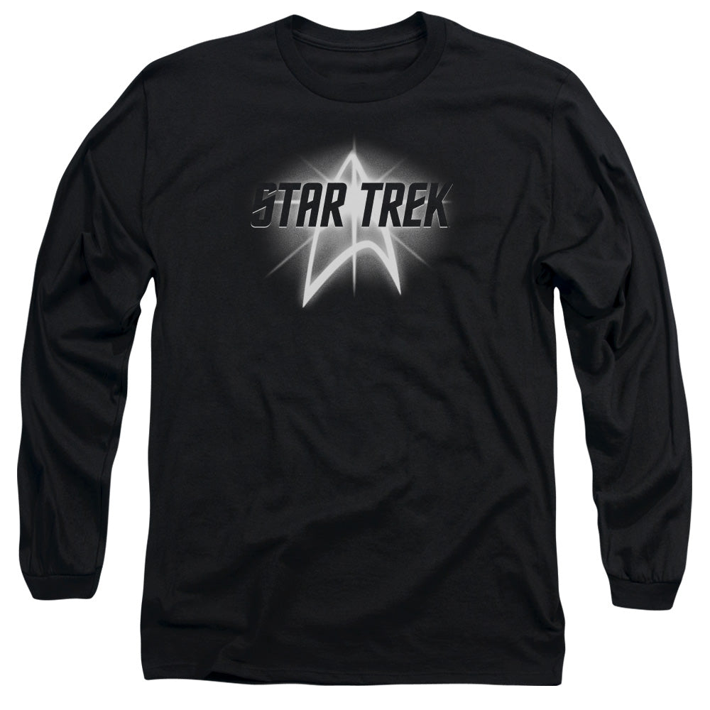 Star Trek Glow Logo Mens Long Sleeve Shirt Black Officially Licensed Officially Licensed