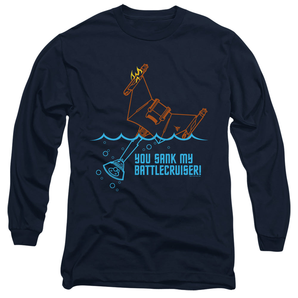 Star Trek Battlecruiser Mens Long Sleeve Shirt Navy Officially Licensed Officially Licensed