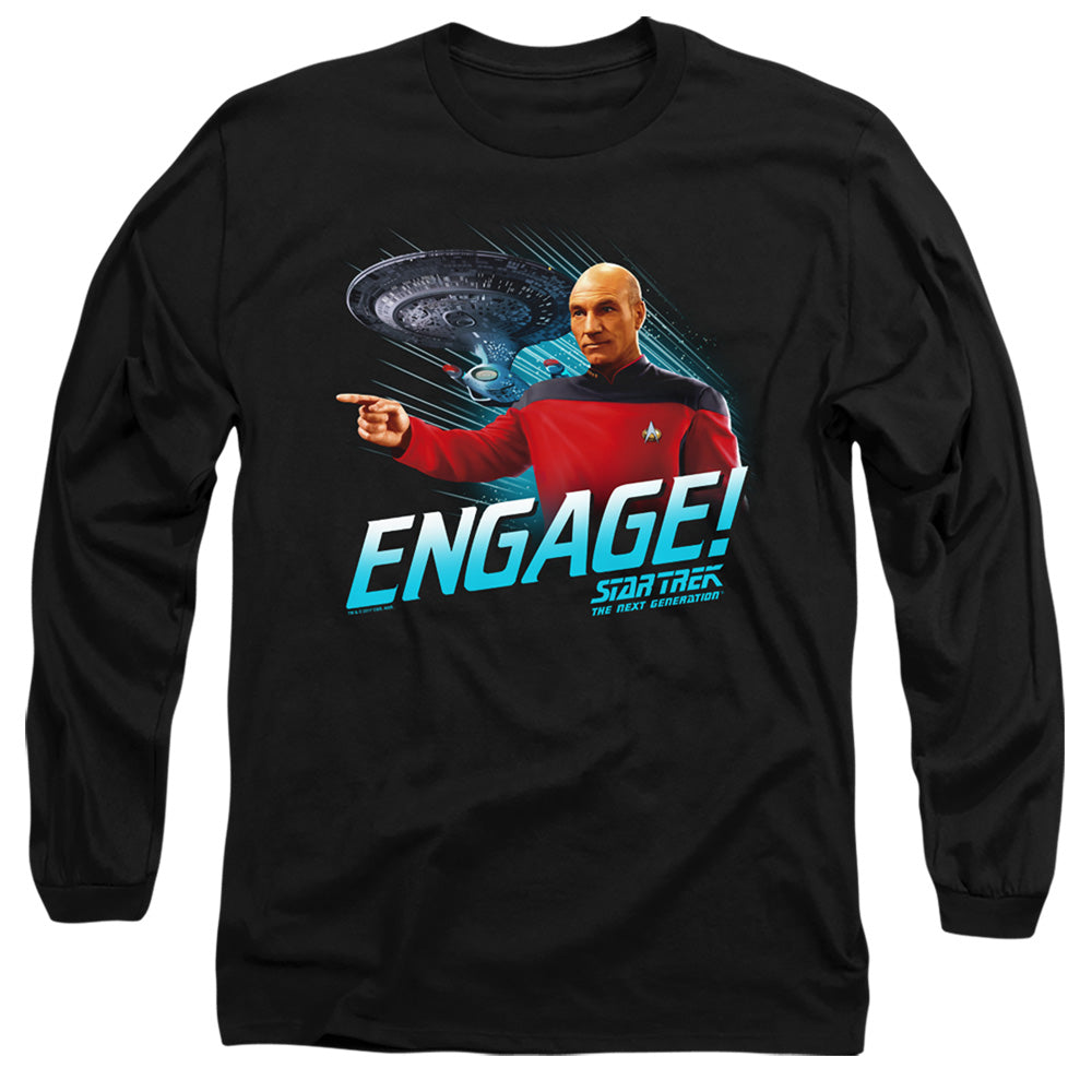 Star Trek Engage Mens Long Sleeve Shirt Black Officially Licensed Officially Licensed