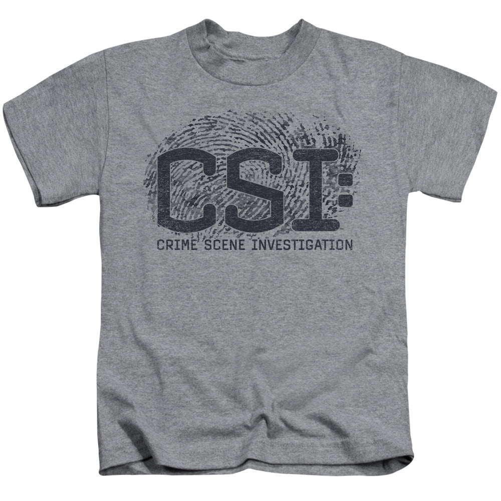 Csi Distressed Logo Juvenile Kids Youth T Shirt Athletic Heather Officially Licensed