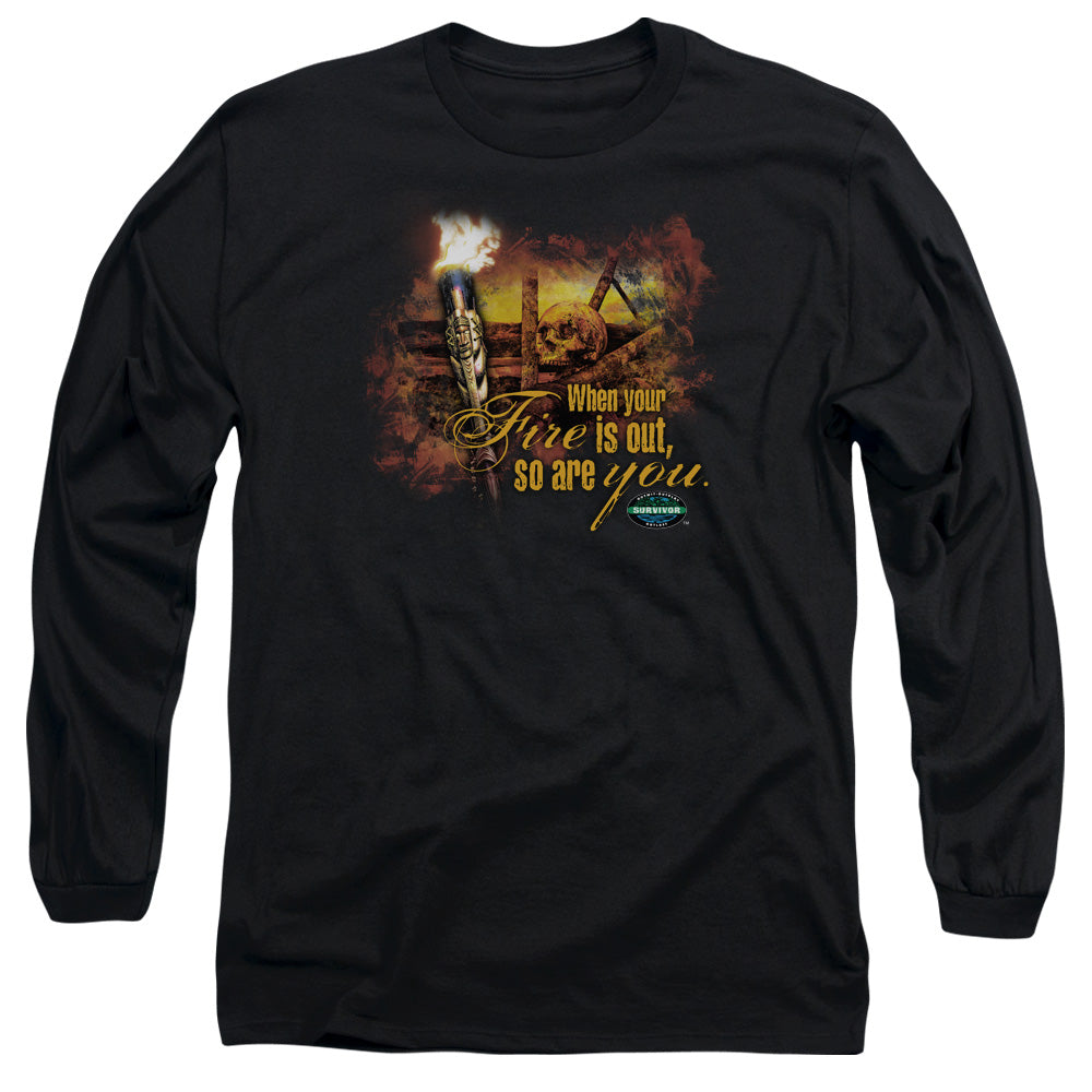 Survivor Fires Out Mens Long Sleeve Shirt Black Officially Licensed