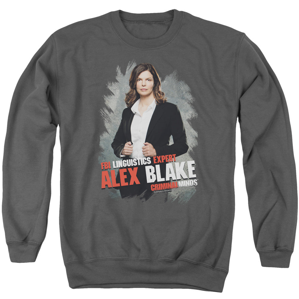 Criminal Minds Alex Blake Mens Crewneck Sweatshirt Charcoal Officially Licensed