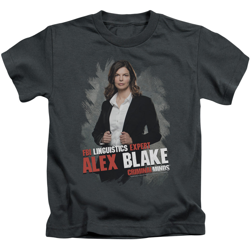 Criminal Minds Alex Blake Juvenile Kids Youth T Shirt Charcoal Officially Licensed