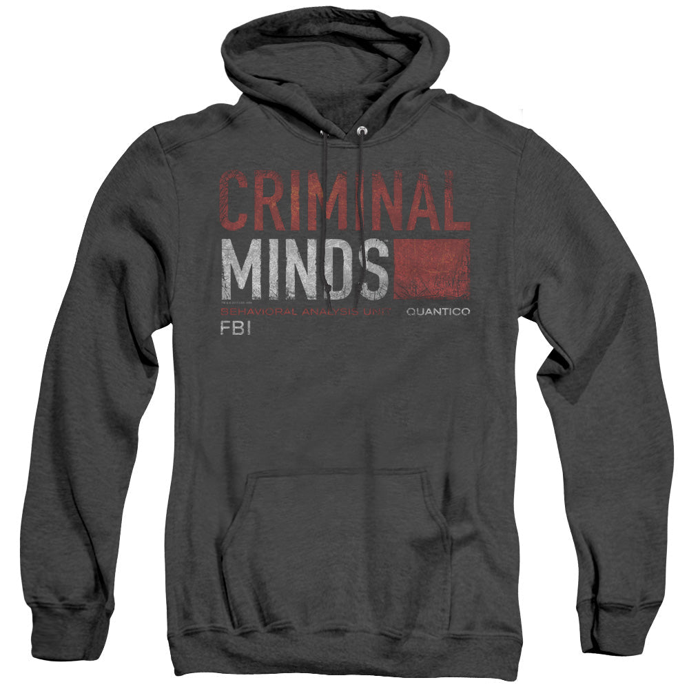 Criminal Minds Title Card Heather Mens Hoodie Black Officially Licensed