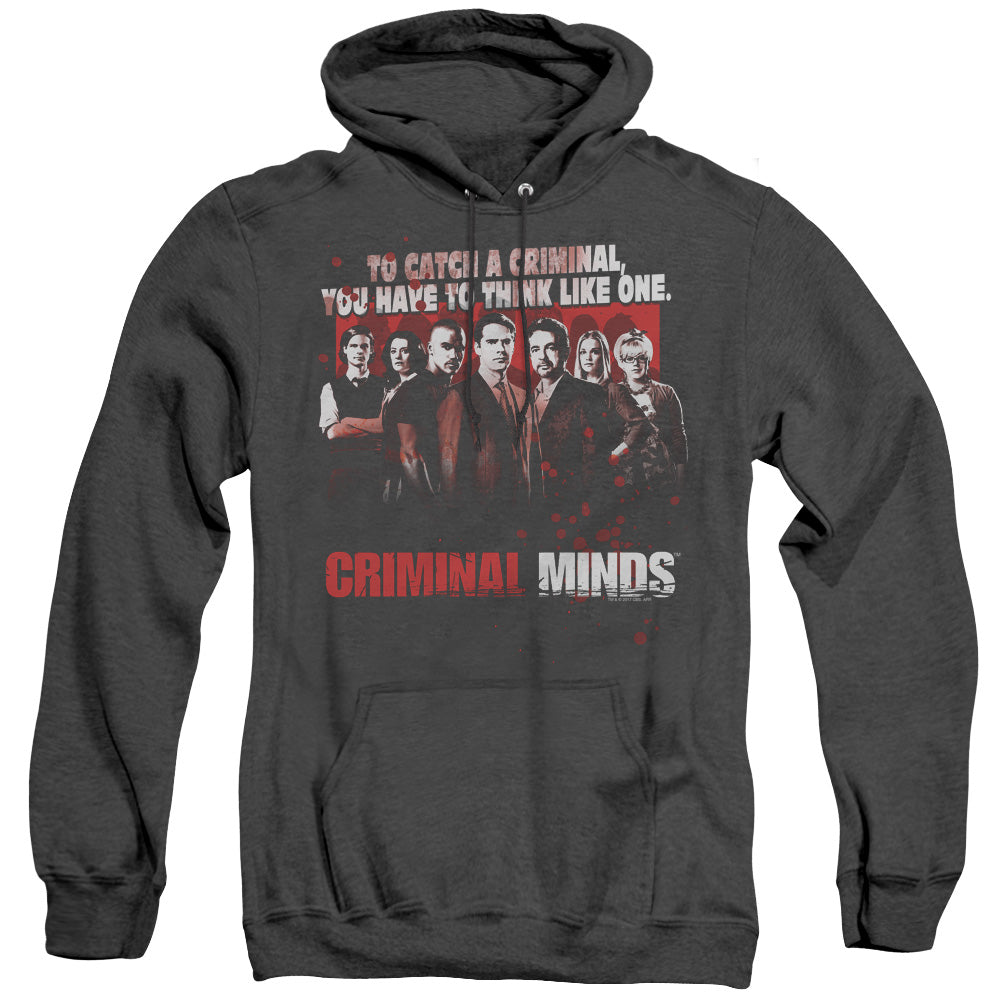Criminal Minds Think Like One Mens Heather Hoodie Black Officially Licensed