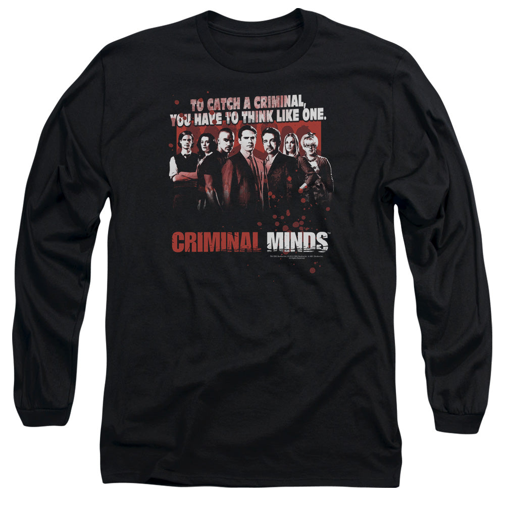Criminal Minds Think Like One Mens Long Sleeve Shirt Black Officially Licensed Officially Licensed