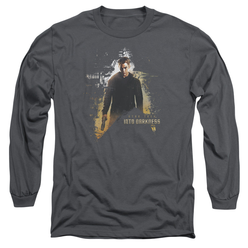 Star Trek Dark Hero Mens Long Sleeve Shirt Charcoal Officially Licensed Officially Licensed